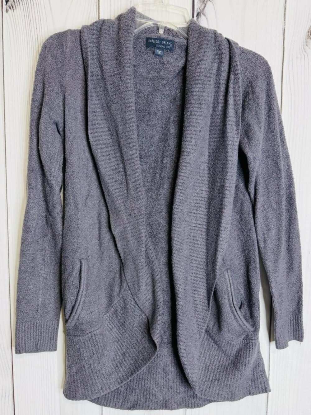 Barefoot Dreams Sweater Sz XS Slate Blue Cozychic Lite Circle Cardi Cardigan